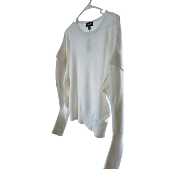 Express Cream Crew Neck Sweater - Picture 8 of 15